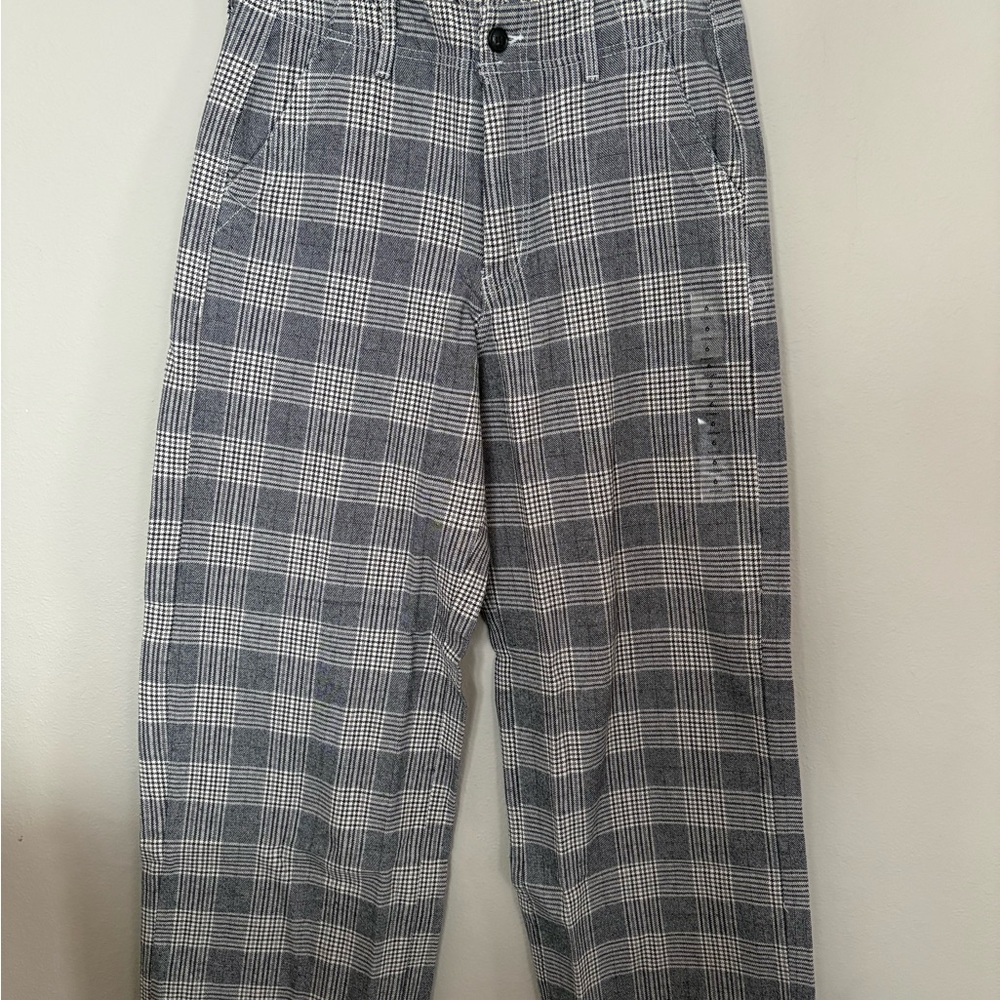 American Eagle Outfitters Gray Plaid Wide Leg Pants